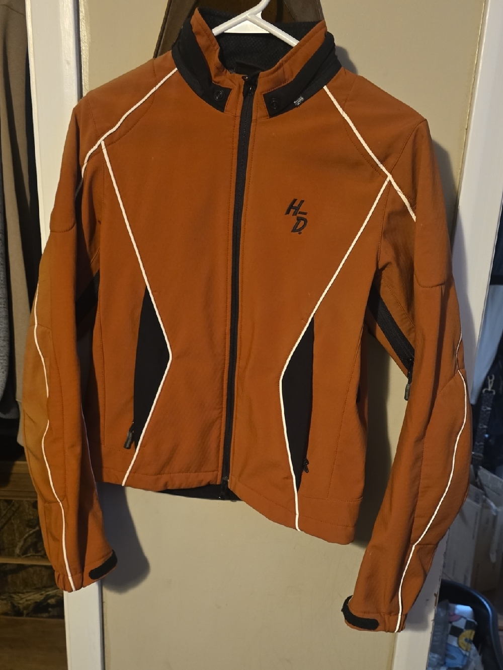 Rust Orange HD Logo Zip-Front Jacket Brand New Never Worm Small